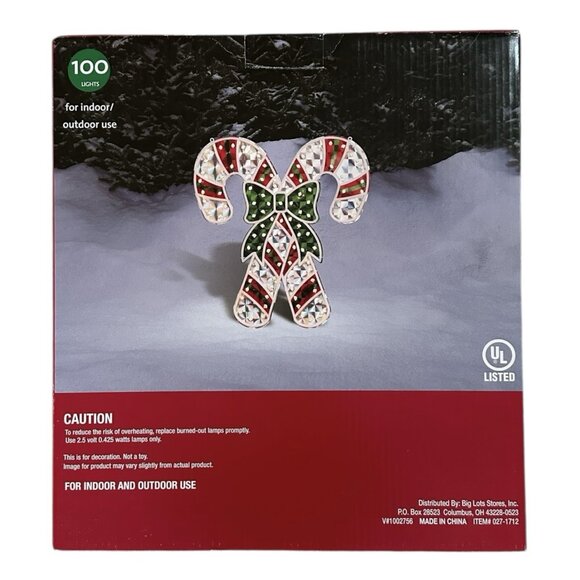 Winter Wonderland 20" Holographic Christmas Candy Cane Holiday Decor Lights NIB - Picture 1 of 2